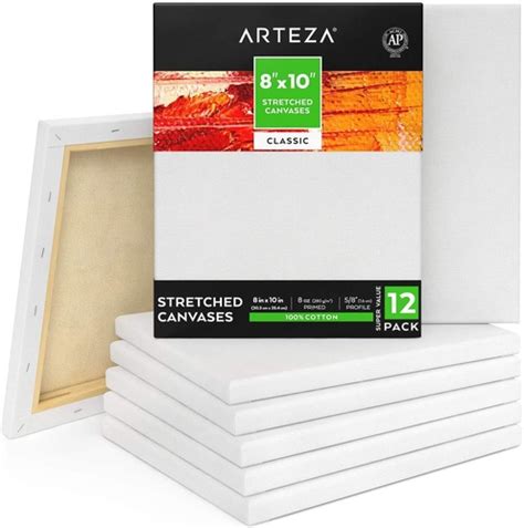Classic Stretched Canvas X In Pack Of Arteza