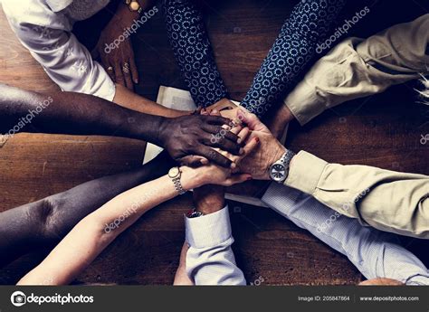 Support Diverse Hands Together Teamwork Aerial View — Stock Photo
