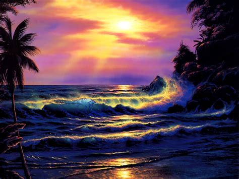 Purple Sunset - Sunrises And Sunsets Wallpaper