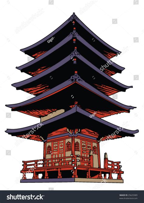 Japanese Temple Stock Vector 25625989 : Shutterstock