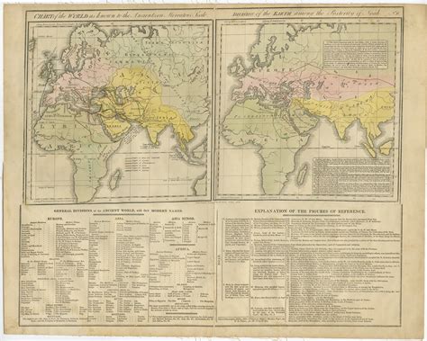 Antique Chart Of The World By Laviosne C1820
