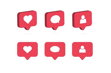 Like Comment Follow Icon Social Media Notifications Premium Vector