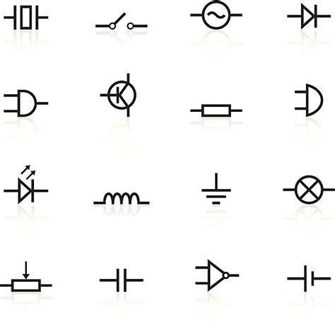 Electronic Circuit Symbols Illustrations Royalty Free Vector Graphics