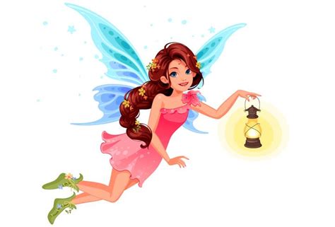 Cute Little Fairy Holding A Lantern 587447 Vector Art At Vecteezy