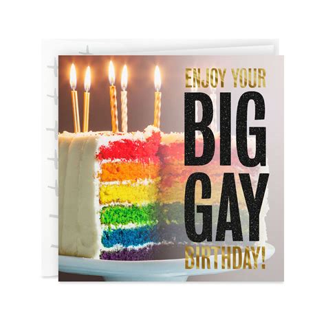 Big Gay Cake With Candles Birthday Card Greeting Cards Hallmark