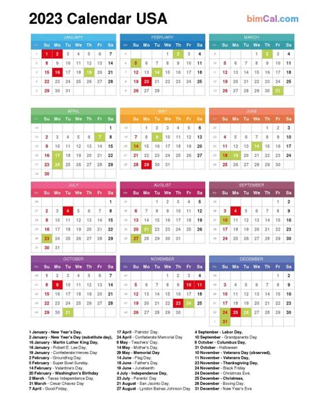 2023 Calendar Canada Stat Holidays