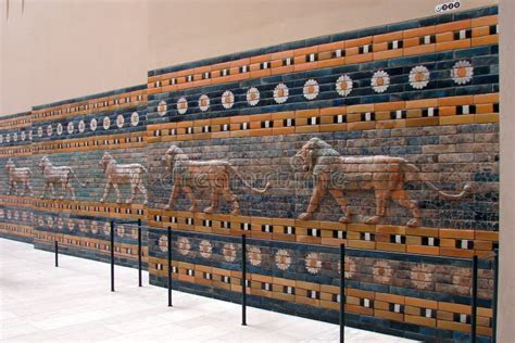 Mesopotamian Lions Panels Of The Reconstructed Processional Way In The