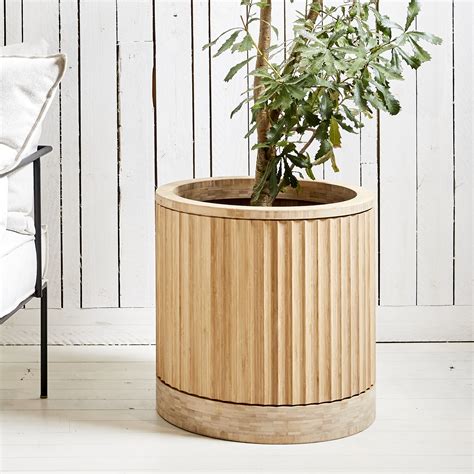 Bamboo Round Pleat Ard Pot Outdoor Designer Store