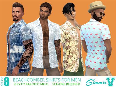 Beach Tops For Men By Simmiev At Tsr Sims 4 Updates