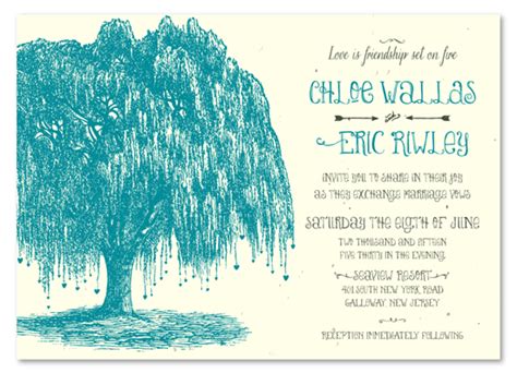 Tree Wedding Invitations On Seeded Paper ~ Weeping Willow