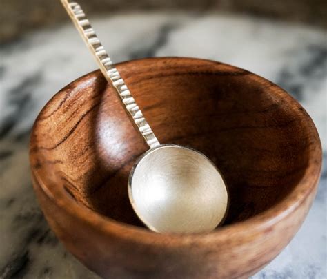 Silver Sugar Spoon With Wood Bowl Bless The Theory