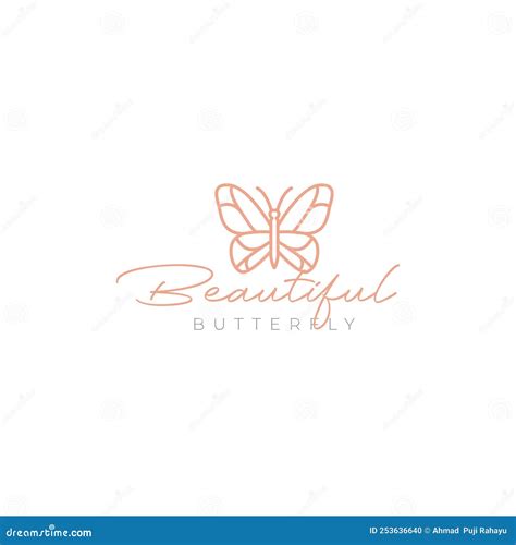 Beautiful Aesthetic Butterfly Logo Design Stock Vector Illustration