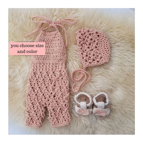 Crochet Baby Outfit Newborn Girl Romper Newborn Girl Etsy Crochet
