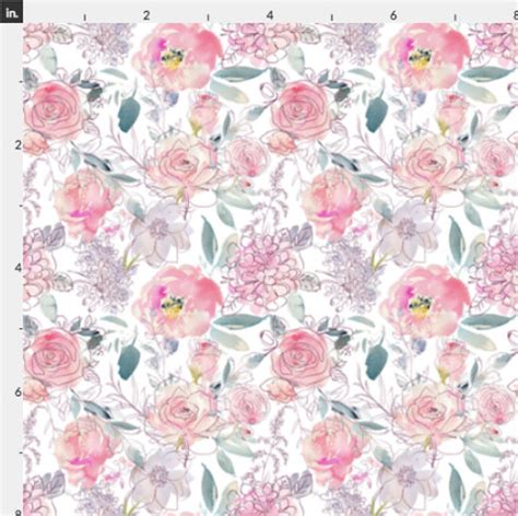 Pink Floral Fabric By The Yard Quilting Cotton Organic Knit Etsy