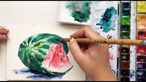 Watermelons are easy and fun to paint. Real Time Watercolor Watermelon Painting Tutorial by Untamed Little Wolf - YouTube