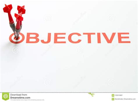 Objective Text With Dart On Target Stock Image Image Of Succeed