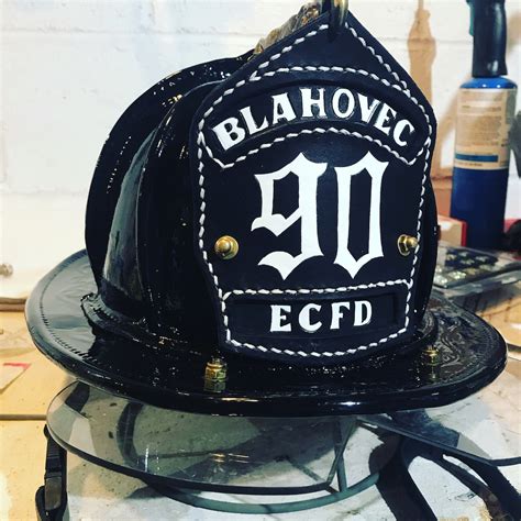 Custom Firefighter Leather Helmet Shield Etsy