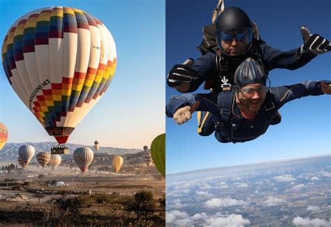 Hot Air Balloon Skydiving And Aerobatic Flight Experiences To Start In