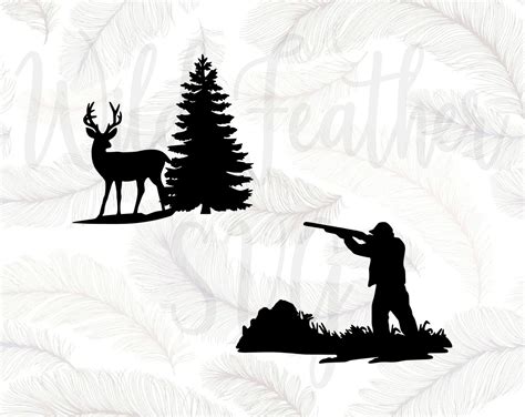 Deer Hunter Svg Deer Hunting Dog Svg Cut File Svg File Silhouette