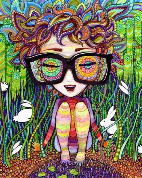 ☯☮ॐ American Hippie Bohemian Psychedelic Art ~ Whimsical Girl Hippie