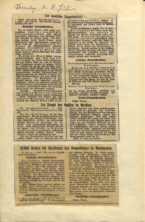 2 Juli 1916 1914 1918 Ein Rheinisches Tagebuch