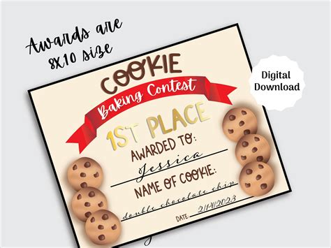 Cookie Baking Contest Voting Ballots And Awards Printable Cookie Bake