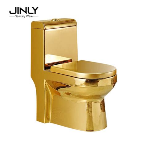 Bathroom Golden Sanitary Wares One Piece Gold Ceramic Toilet Wc China