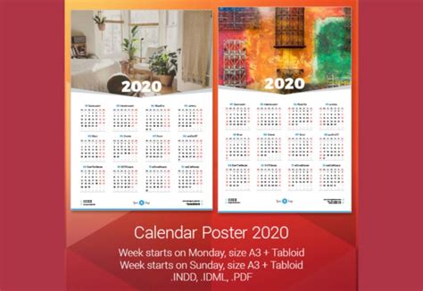 25 Best Indesign Calendar Templates New For 2020
