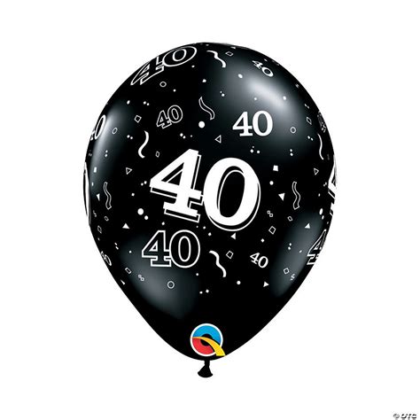 40th Birthday Around Black 11 Latex Balloons Discontinued