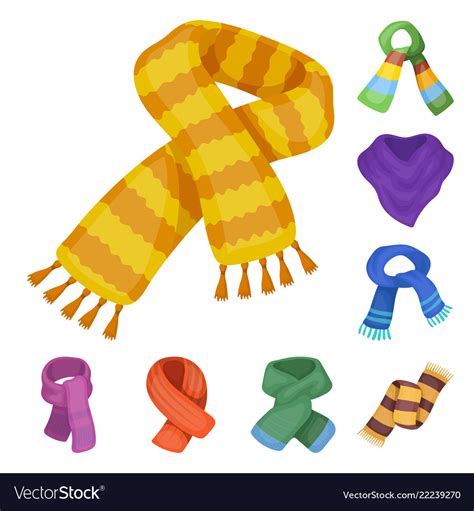 Scarf And Shawl Cartoon Icons In Set Collection Vector Image