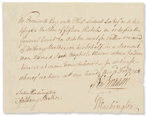 Washington George 1732 1799 Autograph Document Signed Go