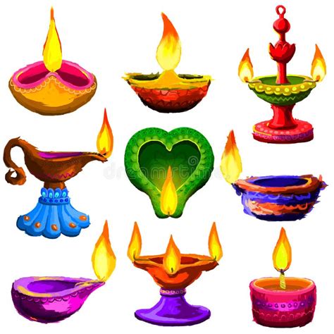 Colorful Diwali Diya Stock Vector Illustration Of Card 26995808