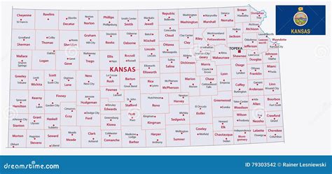 Kansas Map Political Map Of Kansas With Boundaries In White Color