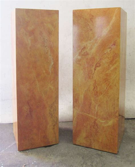 Pair Of Faux Marble Pedestals For Sale At 1stdibs