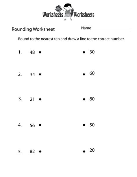 Rounding Whole Numbers Printable Worksheets