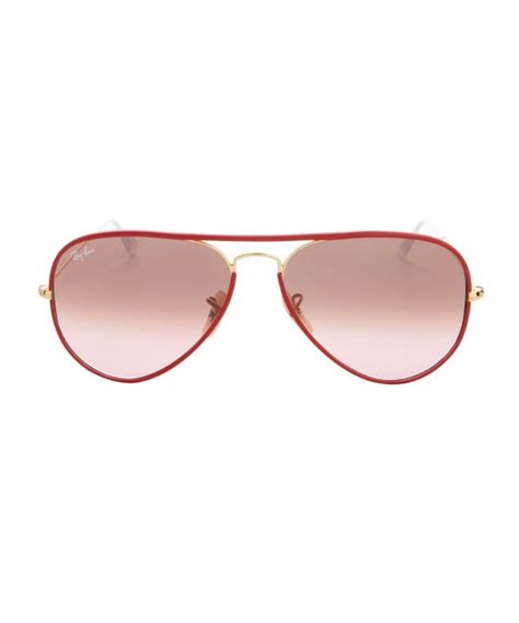 Lyst Ray Ban Pink Matte Metal Full Color Aviator Sunglasses In Pink