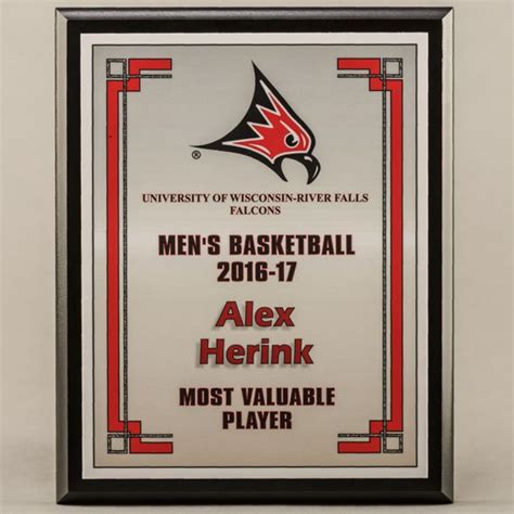 8 X 10 Mvp Style Custom Black Plaque Basketball Most Valuable Player