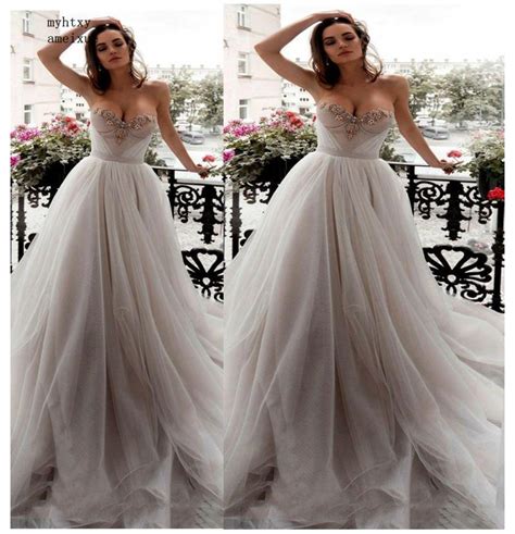 Sexy Wedding Dress Strapless Bride Dress Elegant Wedding Gowns 2019