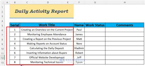 How To Make Daily Activity Report In Excel 5 Easy Examples