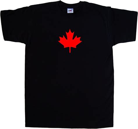 Teetreedesigns Canada Maple Leaf Black T Shirt Uk Clothing