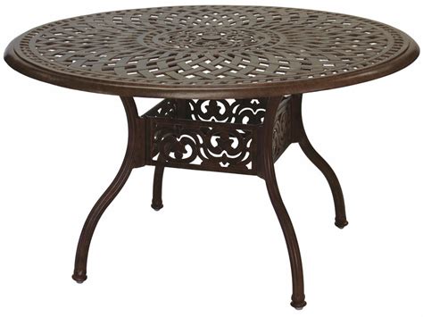 An adirondack set can be nicely finished with a small white patio table to provide a place to set drinks and magazines on a small dock. Patio Furniture Dining Set Cast Aluminum 48" Round Table ...