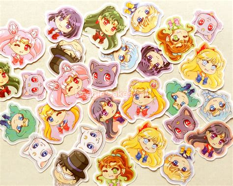 Sailor Moon Sticker Pack Cute Anime Stickers Kawaii Sticker Laptop Stickers Waterproof