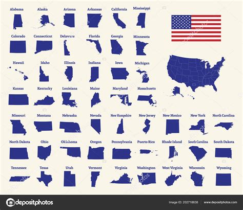 Outline Map United States America States Usa Map State Borders Stock Vector By Yusiki