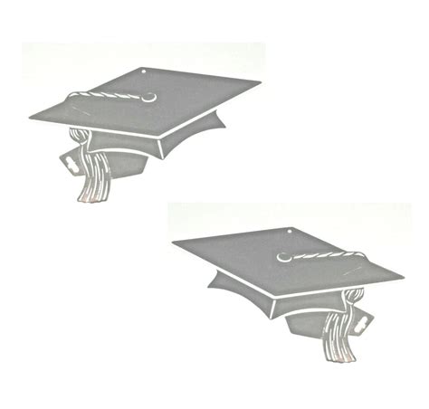 Silver Graduation Cap Cutouts 2pc 10917 Silver Mortarboard Etsy