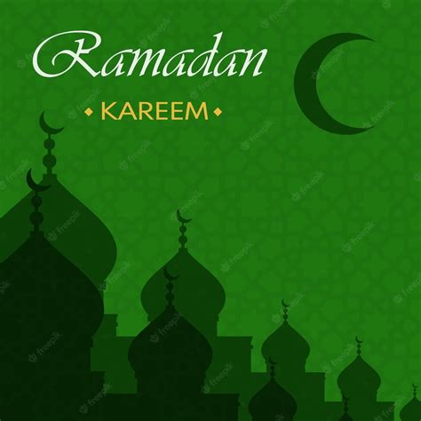 Premium Vector Ramadan Kareem Background Green Islamic