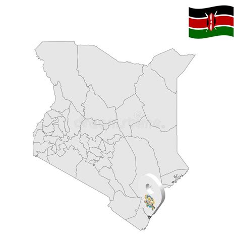 Location Mombasa County On Map Kenya 3d Ogun Location Sign Flag Of