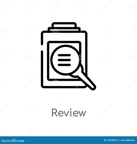 Outline Review Vector Icon Isolated Black Simple Line Element