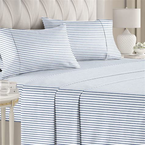 Striped Bed Sheets Pin Striped Sheets Blue And White Sheets White