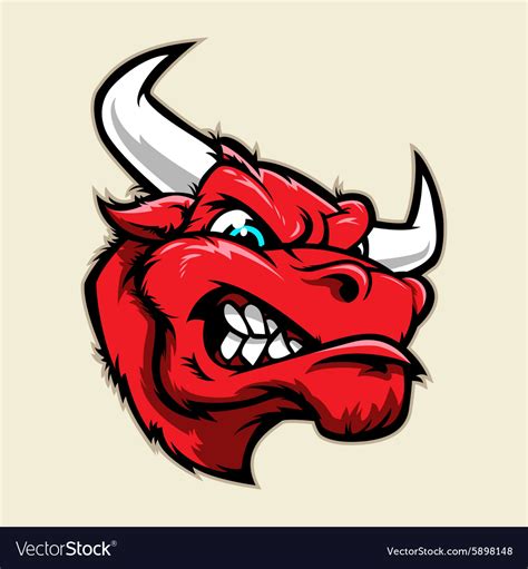 Angry Bull Head Mascot Royalty Free Vector Image
