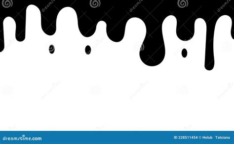 Silhouette Of Dripping Liquid Splashing Ink Oil Or Sauce Flowing Down